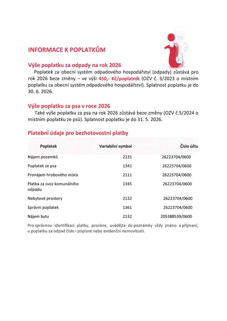 Informace k&nbsp;poplatkům